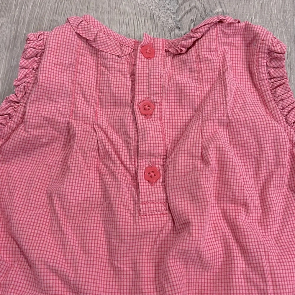 Vintage Carter’s Dress Pink Grid Plaid Floral Embroidery w/ Diaper Cover